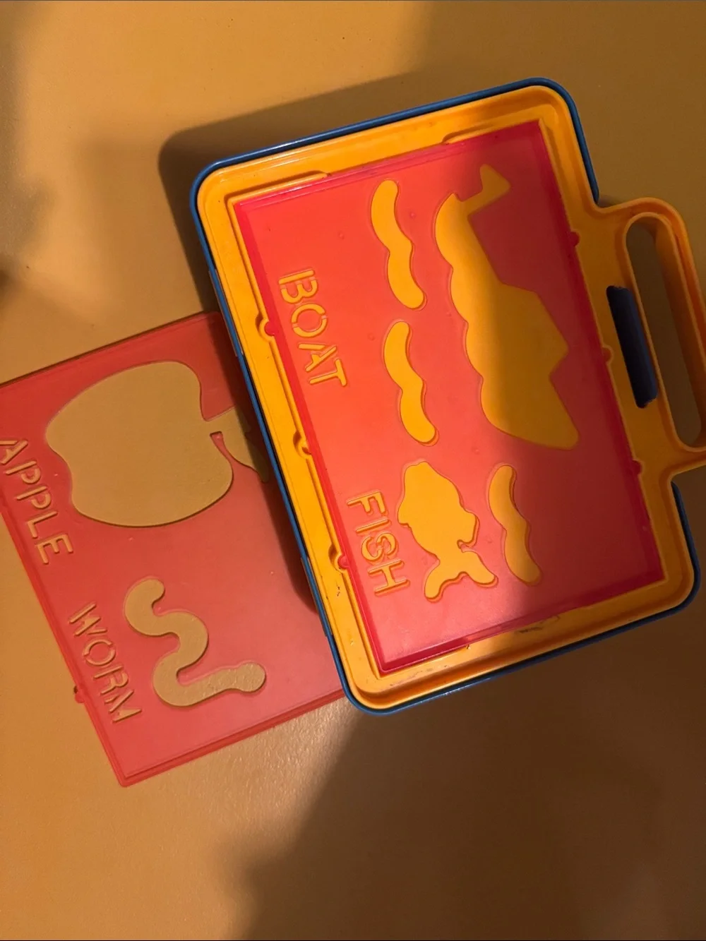 Vintage Tupperware TupperToys stencil art set and carrying case